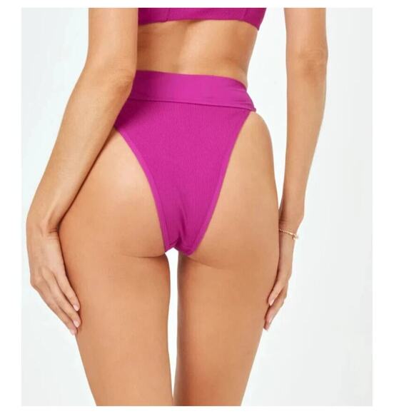 L*Space Ribbed Lola Bikini Bottom Size Large - Picture 3 of 10